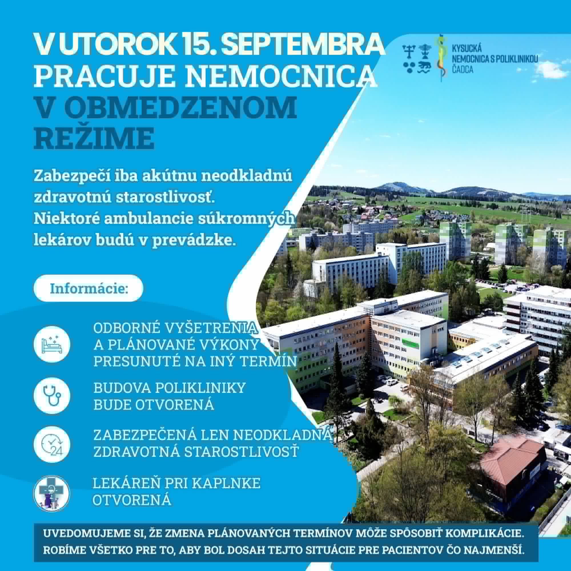 Oznam 15.09.2026